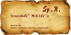 Szecskó Miklós névjegykártya