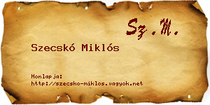 Szecskó Miklós névjegykártya