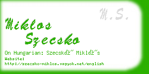 miklos szecsko business card